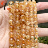 A+ Citrine Stone Beads 6/8/10mm Round Spacer Loose Beads