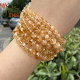 A+ Citrine Stone Beads 6/8/10mm Round Spacer Loose Beads