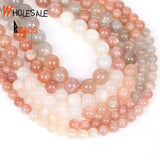 Moonstone Round Spacer Loose Beads For Jewelry Making DIY Bracelet