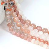 Moonstone Round Spacer Loose Beads For Jewelry Making DIY Bracelet