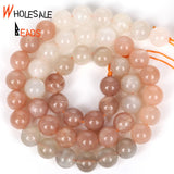 Moonstone Round Spacer Loose Beads For Jewelry Making DIY Bracelet