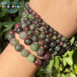 Epidote Zoisite Jades Round Beads 6-10mm Natural Stone 15''