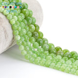 6-10mm Faceted Olive Green Jades Round Stone Beads for DIY Jewelry Making