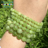 6-10mm Faceted Olive Green Jades Round Stone Beads for DIY Jewelry Making