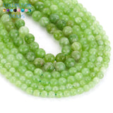 6-10mm Faceted Olive Green Jades Round Stone Beads for DIY Jewelry Making