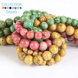 Flower Stone Round Spacer Beads 6 8 10mm for DIY Jewelry Making