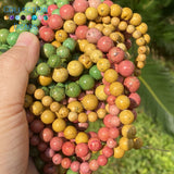 Flower Stone Round Spacer Beads 6 8 10mm for DIY Jewelry Making