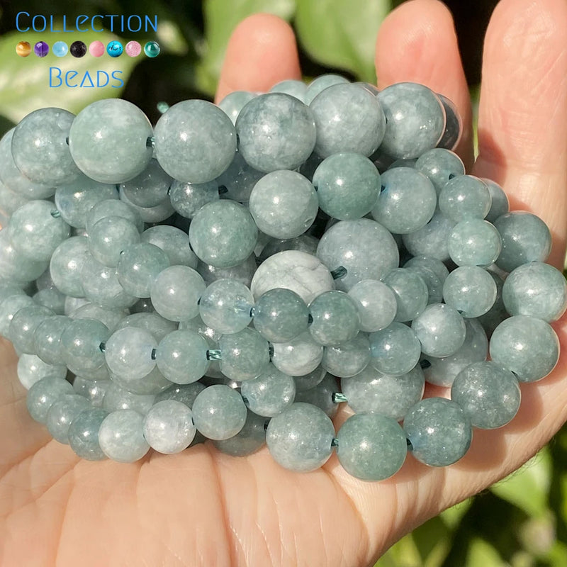 6 8 10mm Green Angelite Jades Round Beads 15''