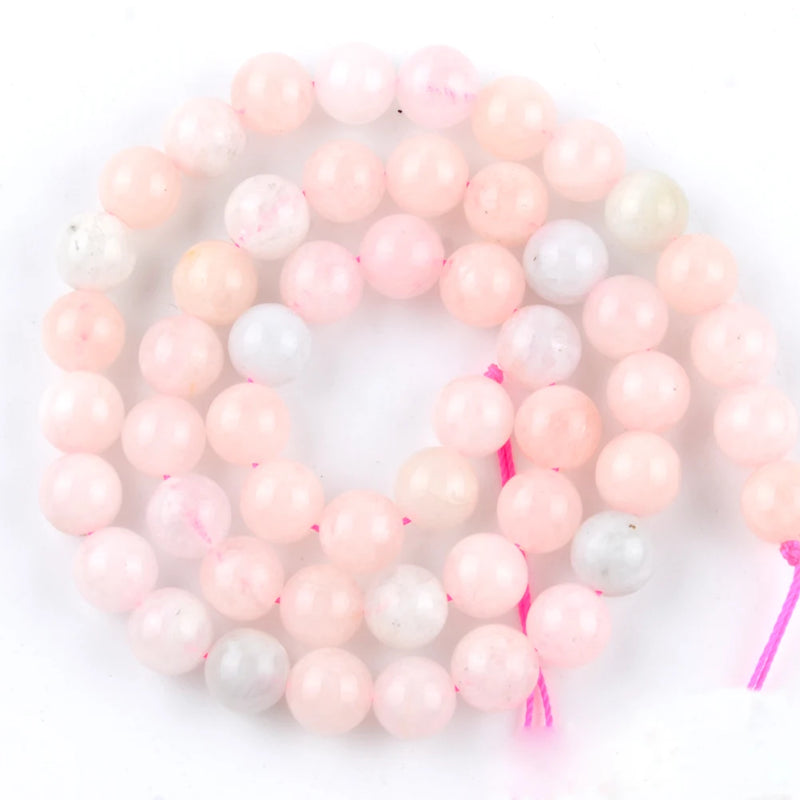 Pink Morganite Natural Stone Beads 6-10mm Round Spacer Loose Beads