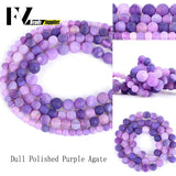 6/8/10mm Purple Weathered Agate Round Beads for Jewelry Making