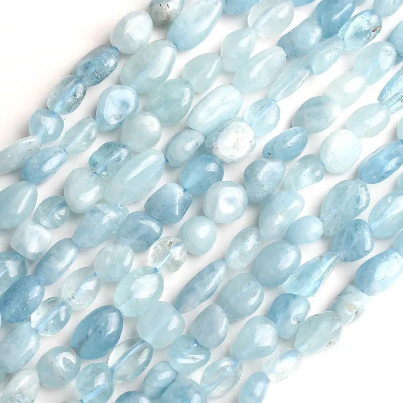 Aquamarina Stone Beads 6-8mm Irregular for Jewelry Making Bracelet Necklace
