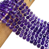 6x8MM Amethyst Wheel Rondelle Beads for Jewelry Making
