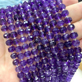 6x8MM Amethyst Wheel Rondelle Beads for Jewelry Making