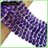 6x8MM Amethyst Wheel Rondelle Beads for Jewelry Making