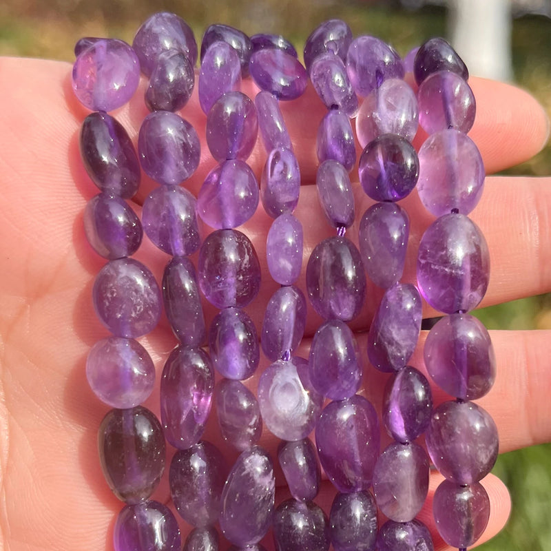 8-10mm Amethyst Purple Crystal Stone Beads for Jewelry Making