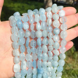 Irregular Aquamarine Stone Beads 8-10mm for Jewelry Making