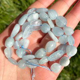 Irregular Aquamarine Stone Beads 8-10mm for Jewelry Making