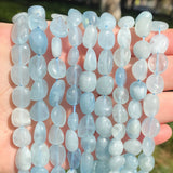Irregular Aquamarine Stone Beads 8-10mm for Jewelry Making