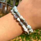 Irregular Larimar Stone Beads 8-10mm for Jewelry Making 15inches
