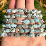 Irregular Larimar Stone Beads 8-10mm for Jewelry Making 15inches