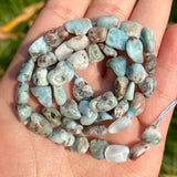Irregular Larimar Stone Beads 8-10mm for Jewelry Making 15inches