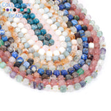 8mm Natural Stone Beads Faceted Square Lapis Moonstone Quartz Aquamarine Round