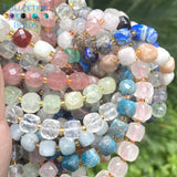 8mm Natural Stone Beads Faceted Square Lapis Moonstone Quartz Aquamarine Round