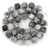 8mm Natural Stone Beads Faceted Square Lapis Moonstone Quartz Aquamarine Round