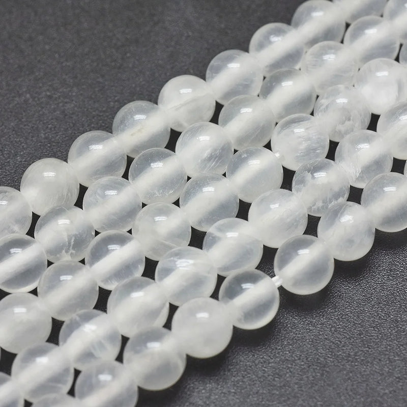 Selenite Beads 8mm10mm 12mm Round Loose Beads 15.7 inch