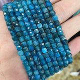 Faceted Apatite Cube Gemstone Spacer Beads 4-5mm for Jewelry Making