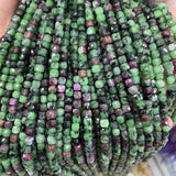Faceted Epidote Ruby Zoisite Cube Gemstone Beads 4-5mm