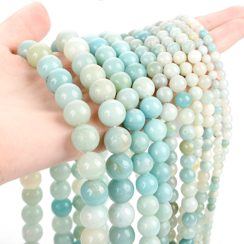Amazonite Round Stone Beads for Jewelry Making DIY 4/6/8/10/12 MM