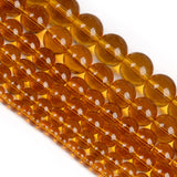 Amber Glass Round Loose Beads for DIY Jewelry Making
