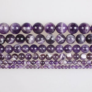 Amethyst Beads Purple Crystal Round Loose Beads 4-14mm