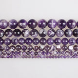 Amethyst Beads Purple Crystal Round Loose Beads 4-14mm