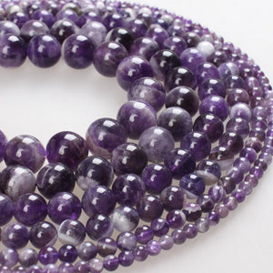 Amethyst Beads Purple Crystal Round Loose Beads 4-14mm