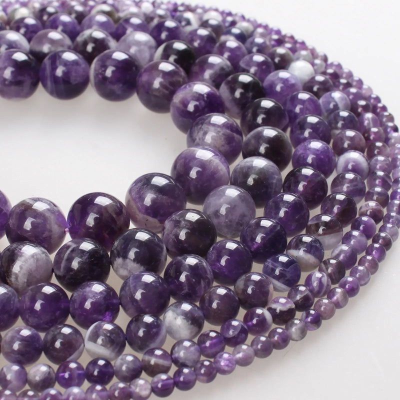 Amethyst Beads Purple Crystal Round Loose Beads 4-14mm