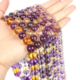 Ametrines Purple Yellow Quartz Crystal Round Loose Beads for Jewelry Making