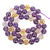Ametrines Purple Yellow Quartz Crystal Round Loose Beads for Jewelry Making