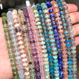 Natural Stone Beads Apatite Lapis Lazuli Quartz Jade Loose Rondelle Disc Beads