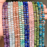 Natural Stone Beads Apatite Lapis Lazuli Quartz Jade Loose Rondelle Disc Beads