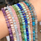 Natural Stone Beads Apatite Lapis Lazuli Quartz Jade Loose Rondelle Disc Beads