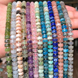 Natural Stone Beads Apatite Lapis Lazuli Quartz Jade Loose Rondelle Disc Beads
