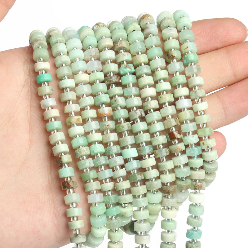 Natural Stone Beads Apatite Lapis Lazuli Quartz Jade Loose Rondelle Disc Beads