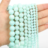 Stone Beads Aquamarine Chalcedony Amber Quartz 4-12mm