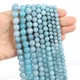 Stone Beads Aquamarine Chalcedony Amber Quartz 4-12mm