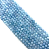 Aquamarine Faceted Round Beads DIY Jewelry Making 6mm