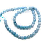 Aquamarine Faceted Round Beads DIY Jewelry Making 6mm