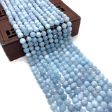 Aquamarine Faceted Round Beads DIY Jewelry Making 6mm
