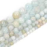 Aquamarine Round Stone Beads for Jewelry Making Bracelets Necklace Strand